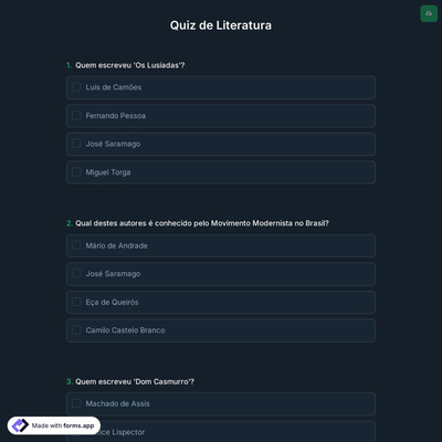 Quiz de Literatura
