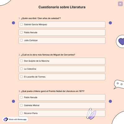 Cuestionario sobre Literatura