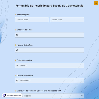 Formulário de Inscrição para Escola de Cosmetologia