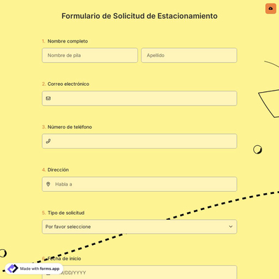 Formulario de Solicitud de Estacionamiento