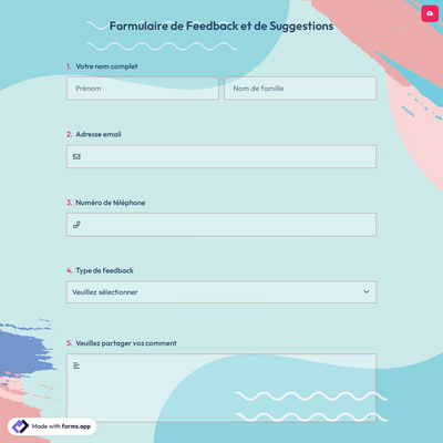 Formulaire de Feedback et de Suggestions