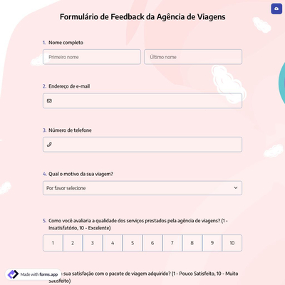 Formulário de Feedback da Agência de Viagens