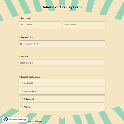 Admission Enquiry Form