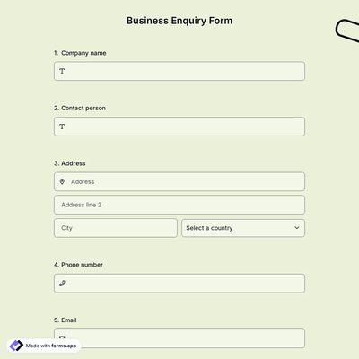 Business Enquiry Form