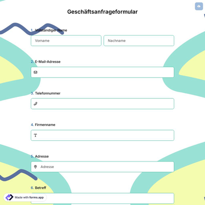 Geschäftsanfrageformular