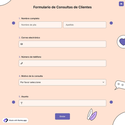 Formulario de Consultas de Clientes
