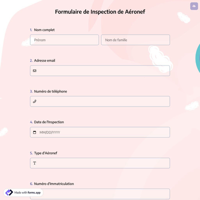 Formulaire de Inspection de Aéronef