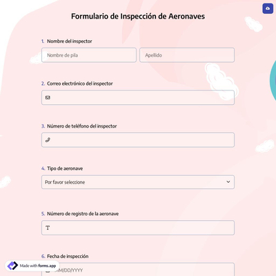 Formulario de Inspección de Aeronaves