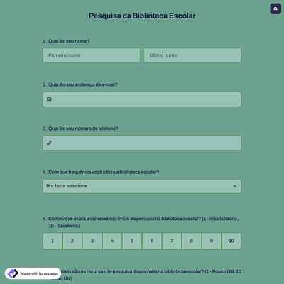 Pesquisa da Biblioteca Escolar