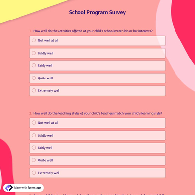 School Program Survey