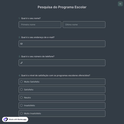 Pesquisa do Programa Escolar