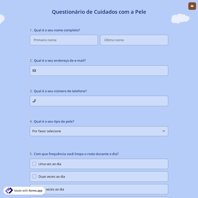 Questionário de Cuidados com a Pele