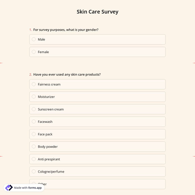 Skin Care Survey