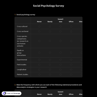 Social Psychology Survey