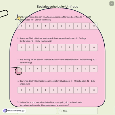 Sozialpsychologie-Umfrage