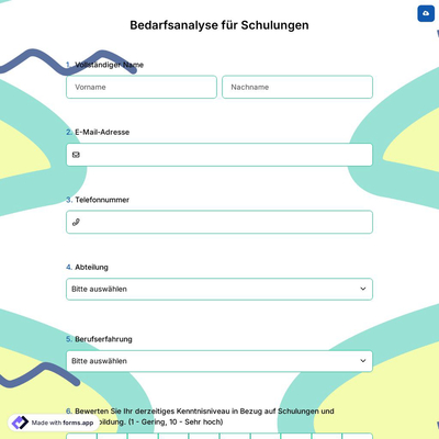Bedarfsanalyse für Schulungen