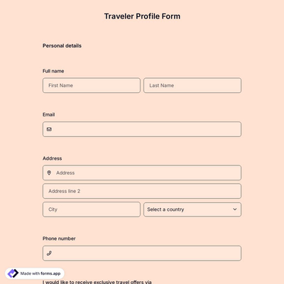 Traveler Profile Form