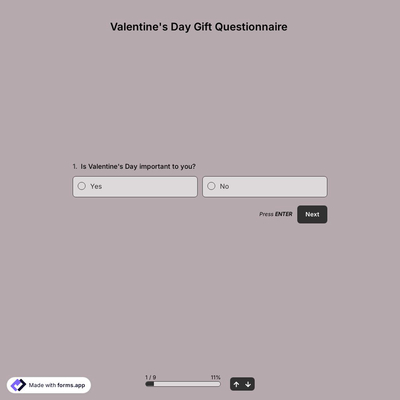 Valentine’s Day Gift Questionnaire