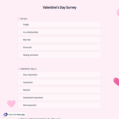 Valentine’s Day Survey