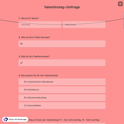 Valentinstag-Umfrage