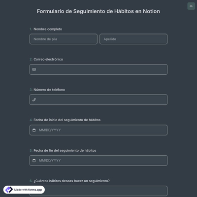 Formulario de Seguimiento de Hábitos en Notion