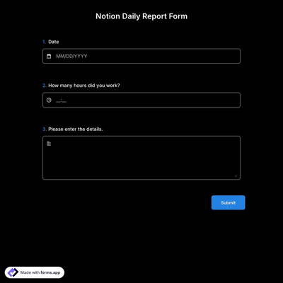 Notion Daily Report Form
