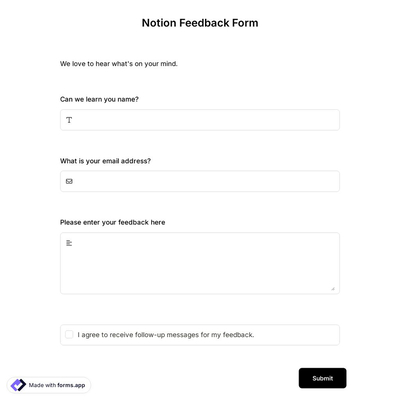 Notion Feedback Form