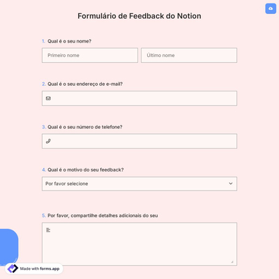 Formulário de Feedback do Notion