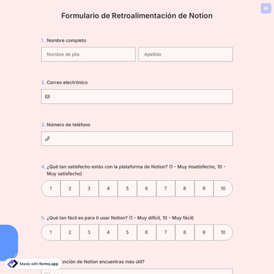Formulario de Retroalimentación de Notion
