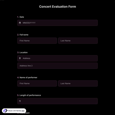 Concert Evaluation Form