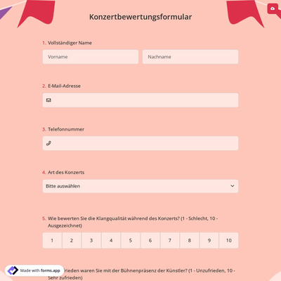Konzertbewertungsformular