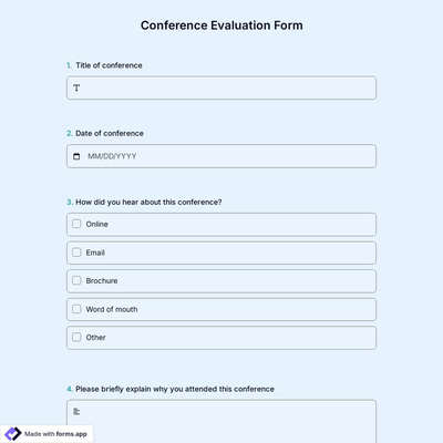 Conference Evaluation Form