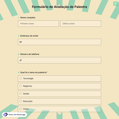 Formulário de Avaliação de Palestra