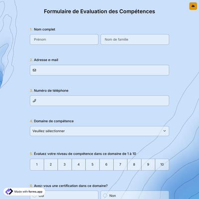 Formulaire de Evaluation des Compétences