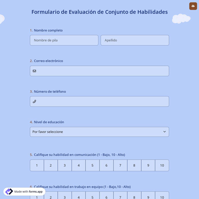 Formulario de Evaluación de Conjunto de Habilidades