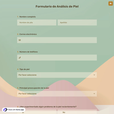 Formulario de Análisis de Piel