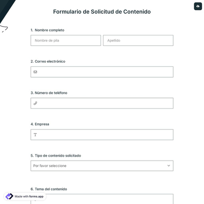 Formulario de Solicitud de Contenido