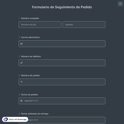 Formulario de Seguimiento de Pedido