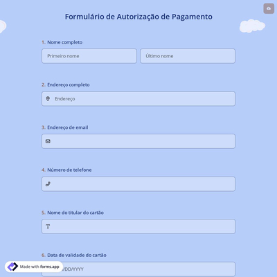 Formulário de Autorização de Pagamento