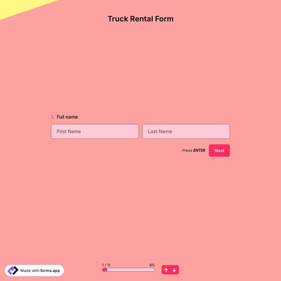 Truck Rental Form