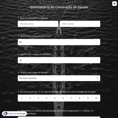 Questionário de Construção de Equipe