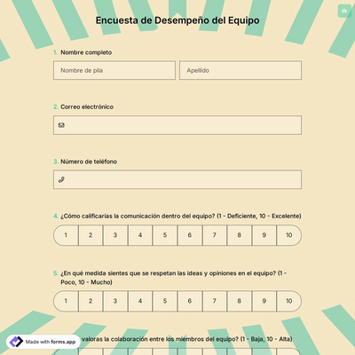 Encuesta de Desempeño del Equipo