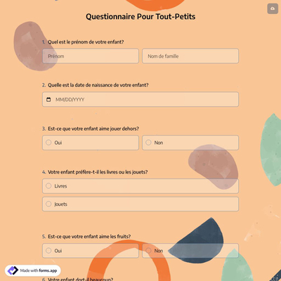 Questionnaire Pour Tout-Petits