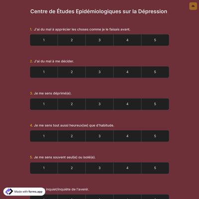 Centre de Études Epidémiologiques sur la Dépression