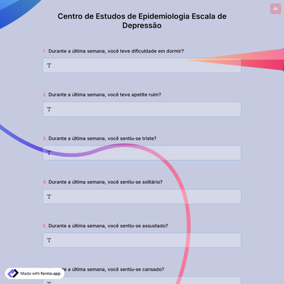 Centro de Estudos de Epidemiologia Escala de Depressão