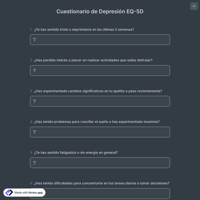 Cuestionario de Depresión EQ-5D