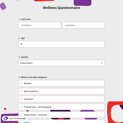 Wellness Questionnaire