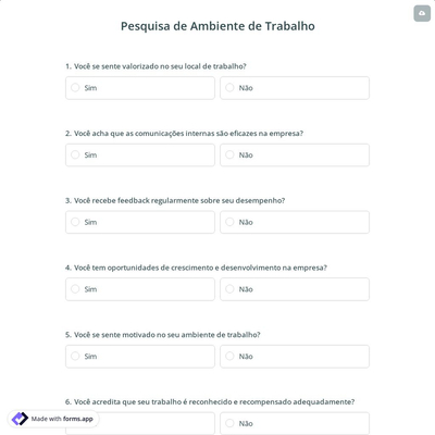 Pesquisa de Ambiente de Trabalho