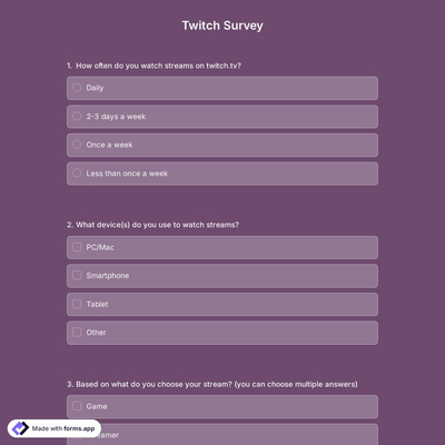 Twitch Survey