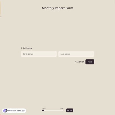 Monthly Report Form